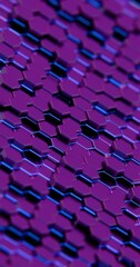 Hexagonal 3D Abstract Pattern in Vibrant Purple and Blue Tones