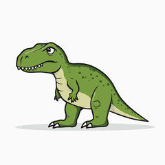 Naklejka premium Simple vector logo of a T-Rex, in green color 