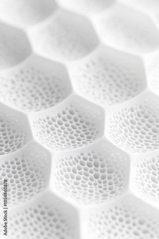 Poster close-up view of a textured 3d printed surface, highlighting the layers and details