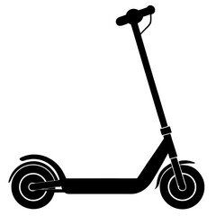 Electric scooter silhouette vector illustration on a white background