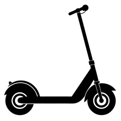Electric scooter silhouette vector illustration on a white background