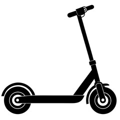 Electric scooter silhouette vector illustration on a white background