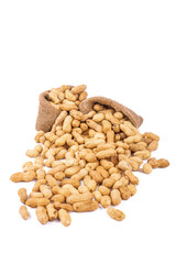 Shelled peanuts, Big peanut set isolated on white background