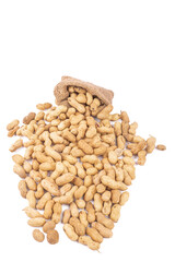 Shelled peanuts, Big peanut set isolated on white background