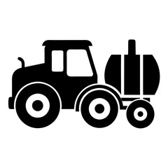 Modern Tractor silhouette vector illustration on a white background