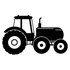 Modern Tractor silhouette vector illustration on a white background