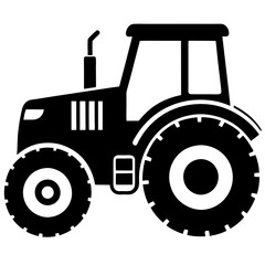 Modern Tractor silhouette vector illustration on a white background