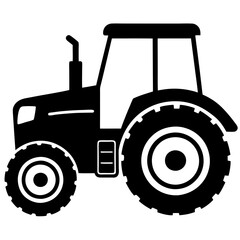 Modern Tractor silhouette vector illustration on a white background