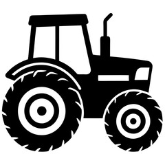 Modern Tractor silhouette vector illustration on a white background