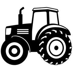 Modern Tractor silhouette vector illustration on a white background