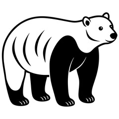 Polar Bear silhouette vector illustration on a white background