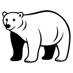 Fototapeta premium Polar Bear silhouette vector illustration on a white background