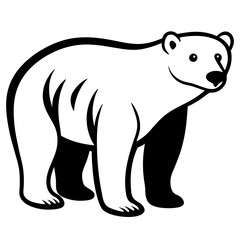 Polar Bear silhouette vector illustration on a white background
