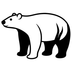 Polar Bear silhouette vector illustration on a white background