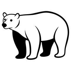Polar Bear silhouette vector illustration on a white background