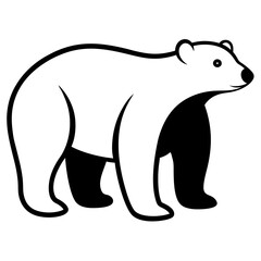 Polar Bear silhouette vector illustration on a white background