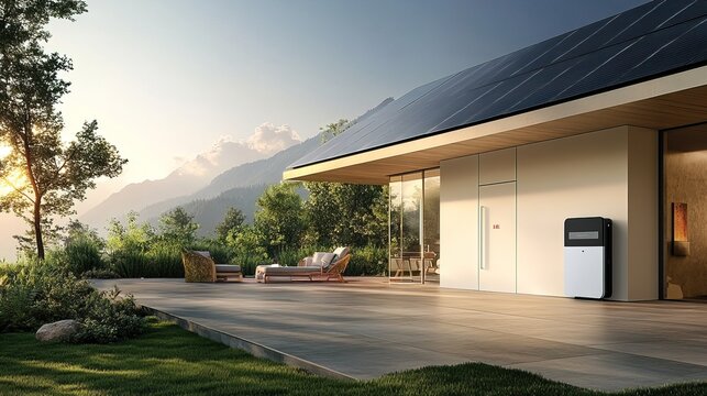 Solar inverter connected to a rooftop solar panel system