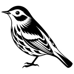 Wilson's Warbler silhouette vector illustration