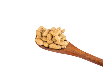 Peanuts isolated on a white background,Appetizing peanuts isolated on white background, close-up