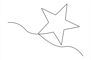 Star continuous one line drawing hand draw doodle vector illustration