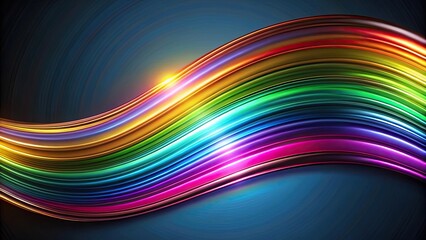 Rainbow chrome iridescent sweep in vibrant colors on a dark background, rainbow, chrome, iridescent,sweep, vibrant, colors