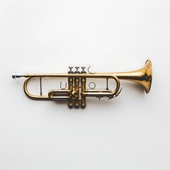 Obraz premium A trumpet on a white background.