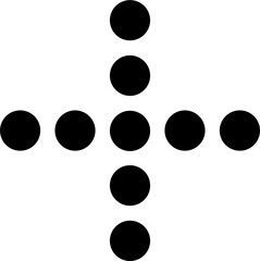 Digital dotted plus, positive or medical symbol. Paper design. Cutted symbol with shadow