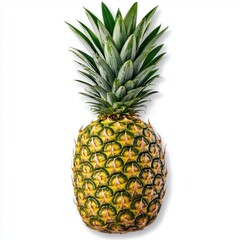 Fototapeta premium A photostock of a vibrant pineapple slice on a white background, tropical and sweet.