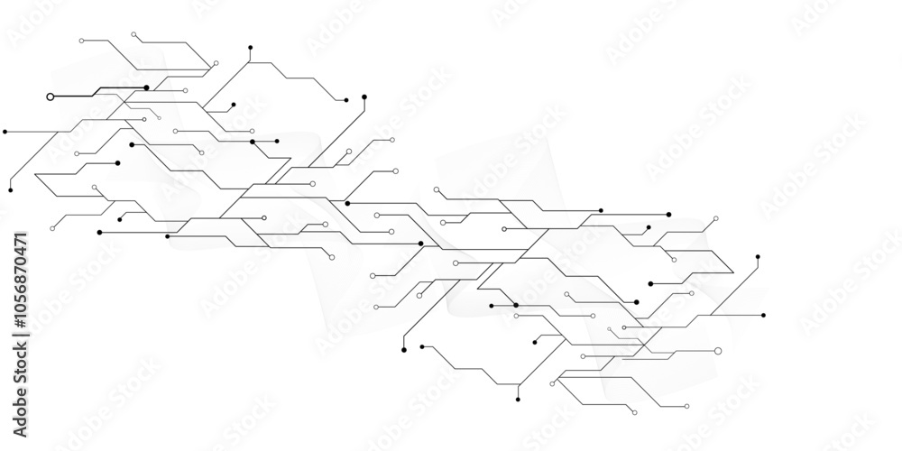 Poster  Abstract digital technology futuristic internet network speed connection white background. 
Technology background with crossed lines and dots.