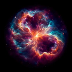Obraz premium image of nebulae in a circle isolated