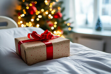 Generative AI Image of Christmas festive event occasion birthday Gifts Wrapped Ribbon for Festive Celebration
