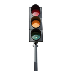 Traffic light, white isolate background transparent background