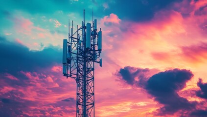 Communication Tower at Sunset