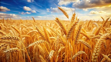 Closeup of golden wheat field ready for harvest, wheat, field, agriculture, farm, harvest, golden, crop, rural, countryside, nature