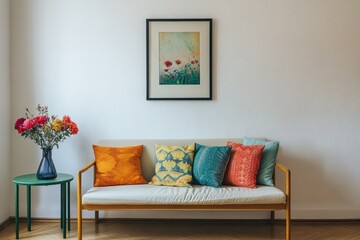 Stylish Living Room Decor with Vibrant Pillows