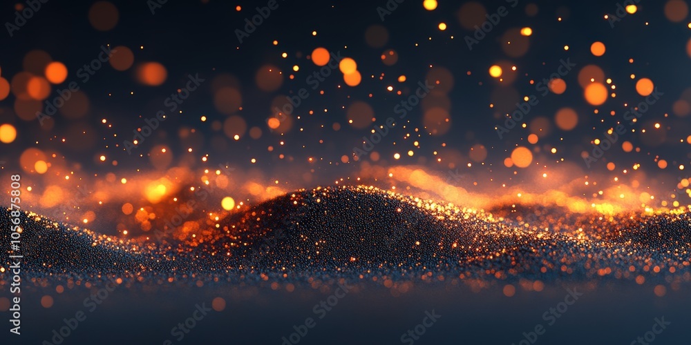 Aufkleber abstract technology background with glowing particles and bokeh lights