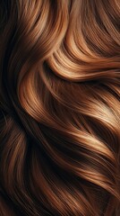 Naklejka premium create an engaging realistic photo for hair care product focusing on silky hair, use dramatic lighting, rustic brown colors .generative ai