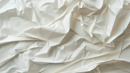Obraz premium Crumpled white paper texture with high contrast, offering a realistic and rugged background for creative projects with a raw aesthetic.