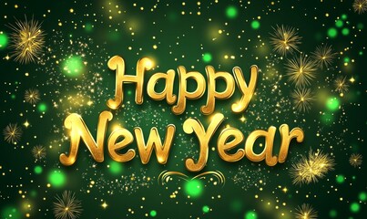 Fototapeta premium Festive Cheer: Happy New Year 2025 with Lights