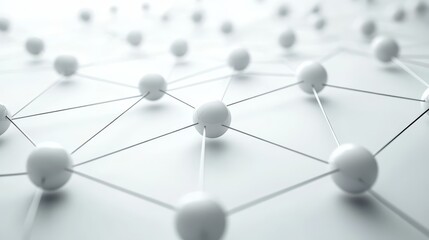 Abstract Network Connection   White Spheres and Lines