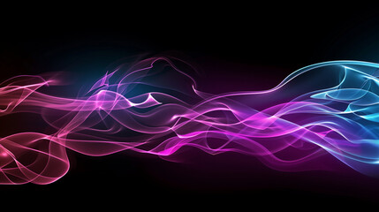 Naklejka premium Vibrant pink and purple neon light wave, creating a high-energy and futuristic background perfect for dynamic and tech-inspired designs.