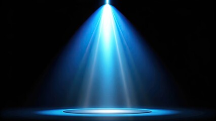 Blue spotlight shining on a black background, spotlight, blue light, beam, dark, illumination, stage, concert