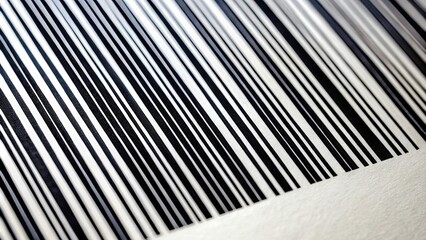 Obraz premium A close-up of a barcode on a product packaging, barcode, scanning, product, technology, retail, inventory, identification, information