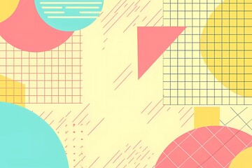 Geometric abstract background y2k.Retro style 80s,90s. cartoon bright illustration
