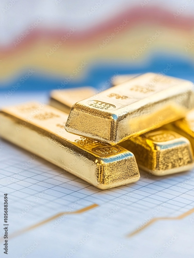 Poster gold bars on a table with a risk analysis chart in the background, capturing the mixed nature of sec