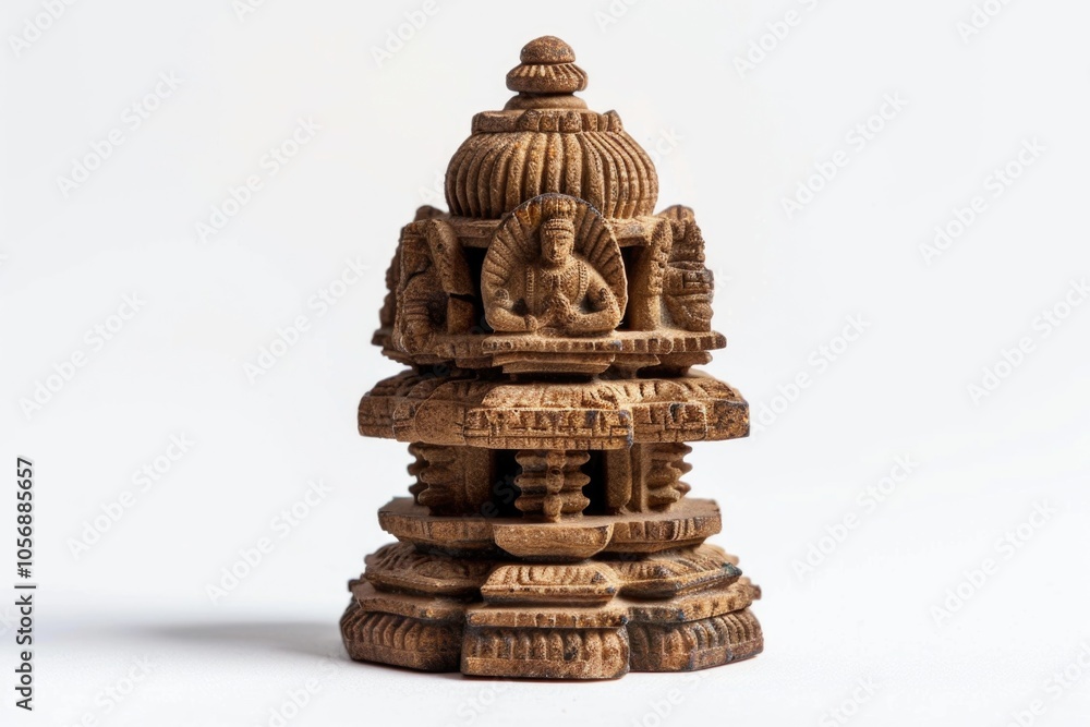 Poster a statue of a man sitting on top of a table with a calm expression