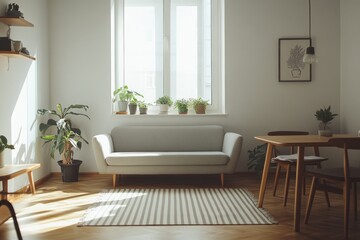 Fototapeta premium Bright and Cozy Living Room Design