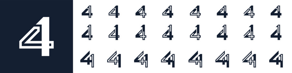 collection of creative number 41 logo designs. abstract forty-one design vector illustration