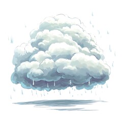 Cartoon light rain cloud indicating weather or mood on a white background.