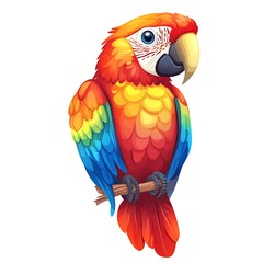 Cartoon parrot on a white background.